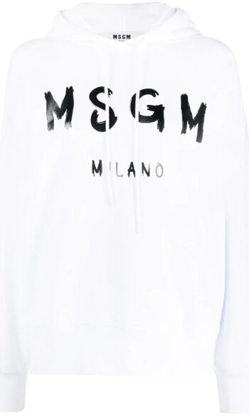 MSGM Logo print drawstring hoodie