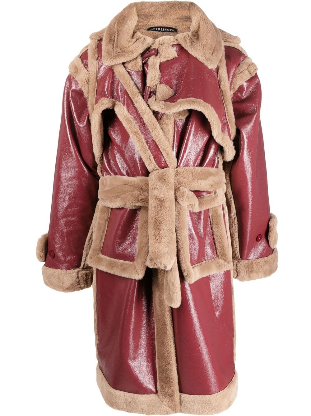 FAUX SHEARLING WRAP VEST DUFFLE COAT 1 FAUX SHEARLING WRAP VEST DUFFLE COAT