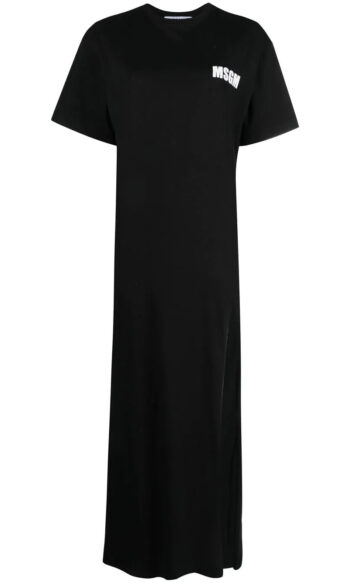 MSGM logo-print T-shirt maxi dress