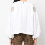 MSGM WHITE COTTON BLOUSE
