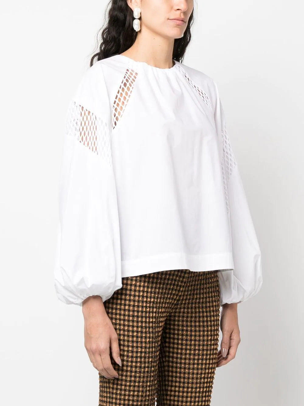 MSGM WHITE COTTON BLOUSE 1 MSGM WHITE COTTON BLOUSE