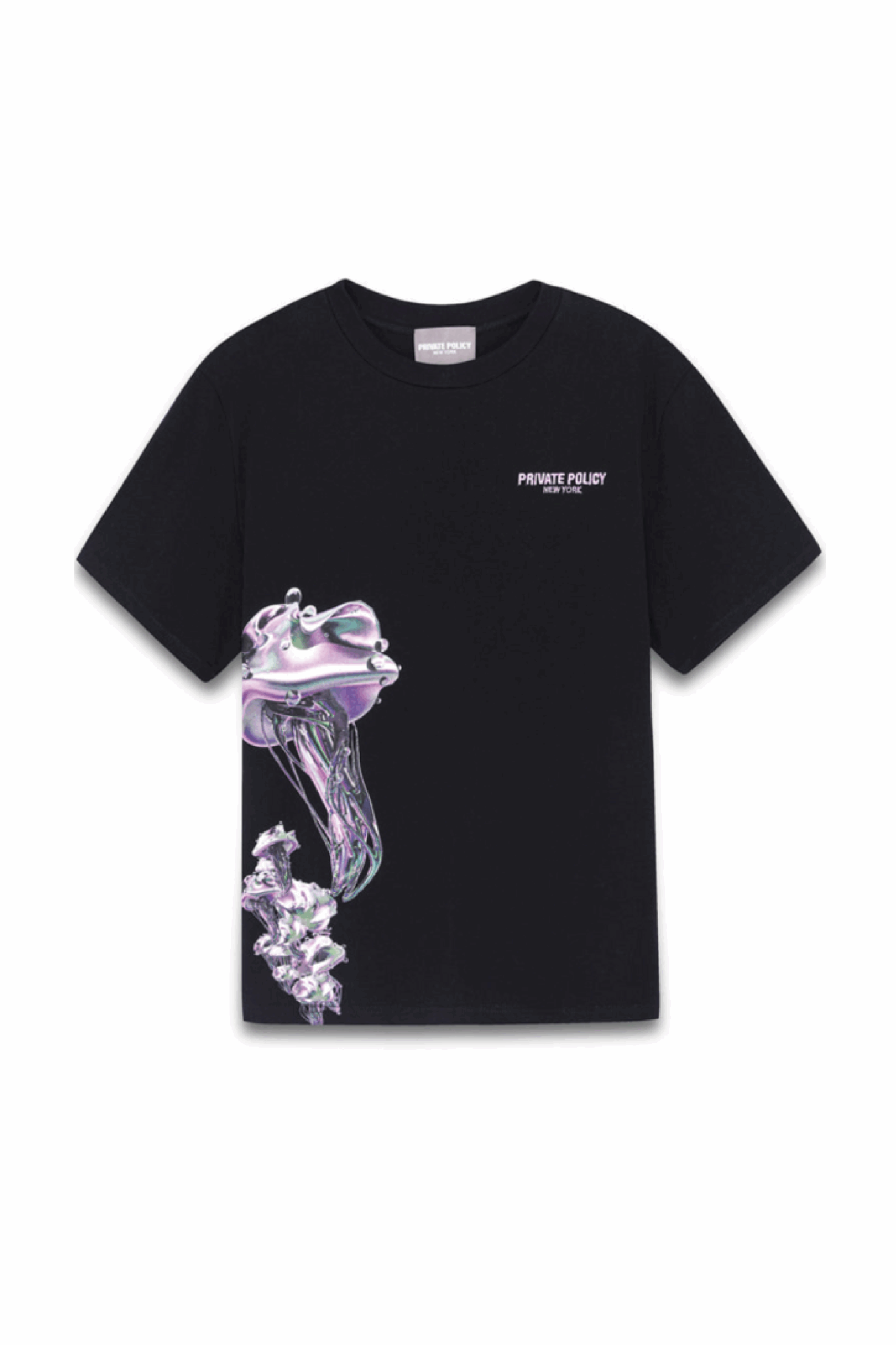 PRIVATE POLICY METAL FUNGI PRINTING SHORT SLEEVES T-SHIRT PRIVATE POLICY METAL FUNGI PRINTING SHORT SLEEVES T-SHIRT
