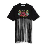 MSGM Graphic-print frayed T-Shirt