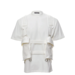 PRIVATE POLICY MESH POCKETS WHITE HARNESS T-SHIRT 1 PRIVATE POLICY MESH POCKETS WHITE HARNESS T-SHIRT