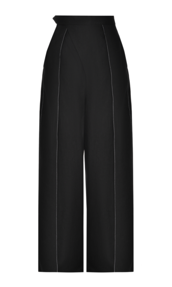 ANOUKI BLACK LINEN HIGH WAISTED PANTS