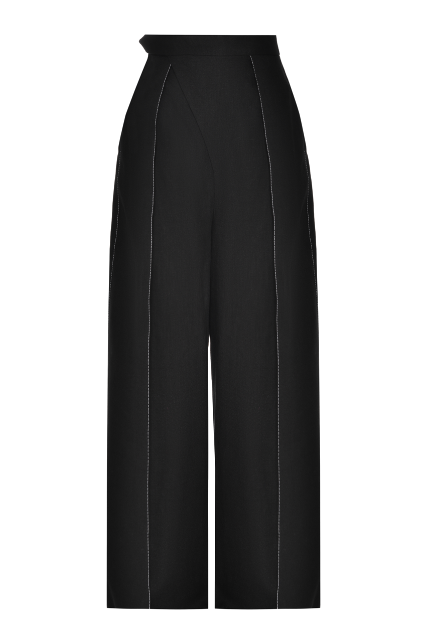 ANOUKI BLACK LINEN HIGH WAISTED PANTS 1 ANOUKI BLACK LINEN HIGH WAISTED PANTS