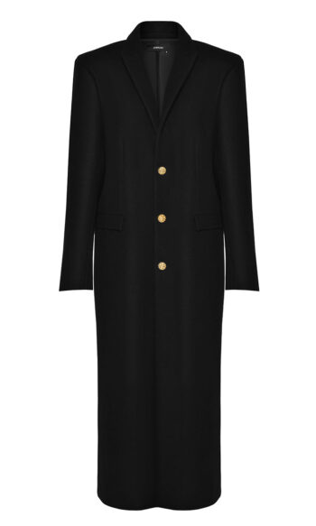 ANOUKI BLACK PRESSED WOOL MAN STYLE COAT