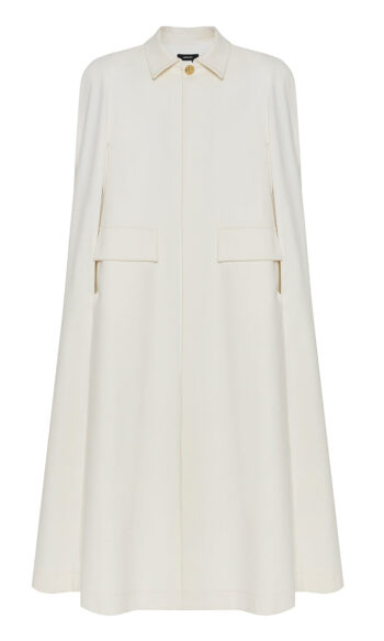 ANOUKI OFF WHITE COTTON CAPE STYLE COAT