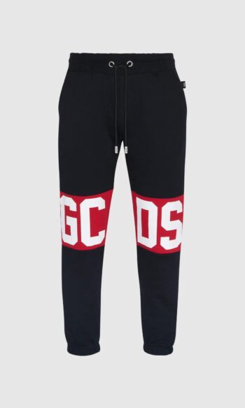 GCDS BAND LOGO REGULAR BLACK SWEATPANTS
