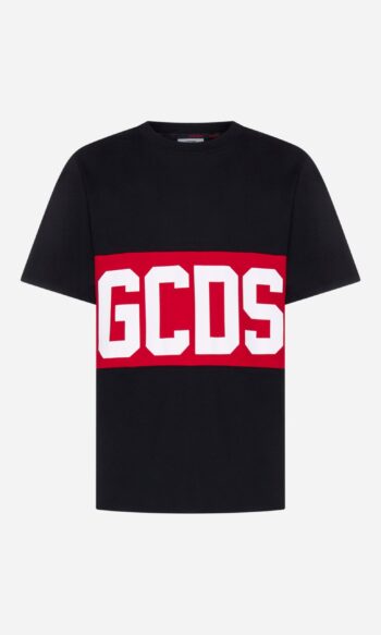 GCDS BAND LOGO REGULAR BLACK TEE