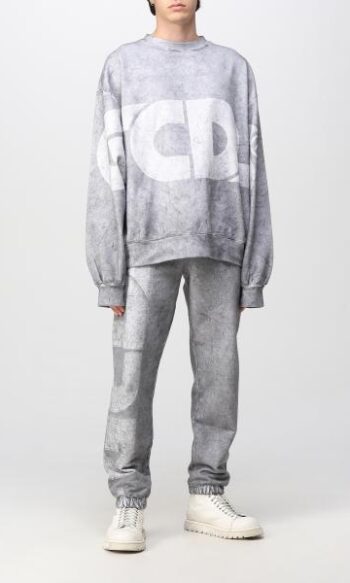 GCDS OVERDYED ROUND LOGO OVERSIZED SWEATSHIRT