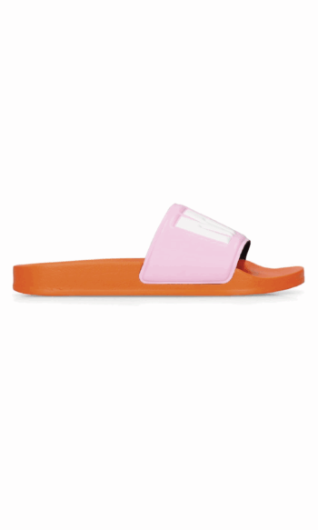 WOMAN'S ORANGE AND PINK SLIDE