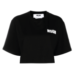 MSGM Logo-print cropped T-shirt 1 msgm black_site
