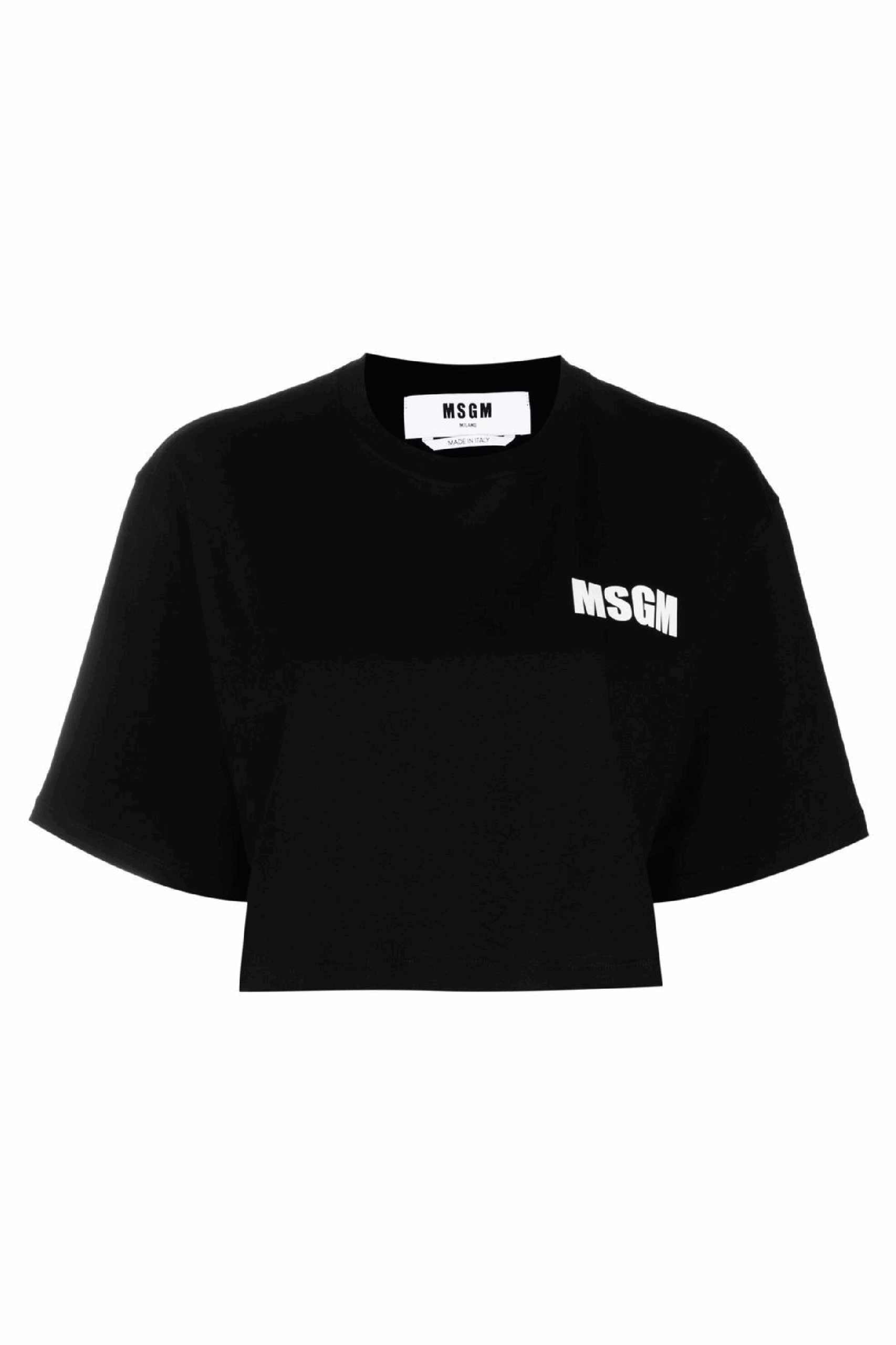 msgm black_site MSGM Logo-print cropped T-shirt