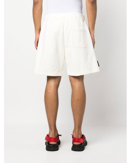 msgm-white-Logo-embroidered-Track-Shorts2