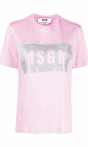 MSGM Light pink cotton T-shirt