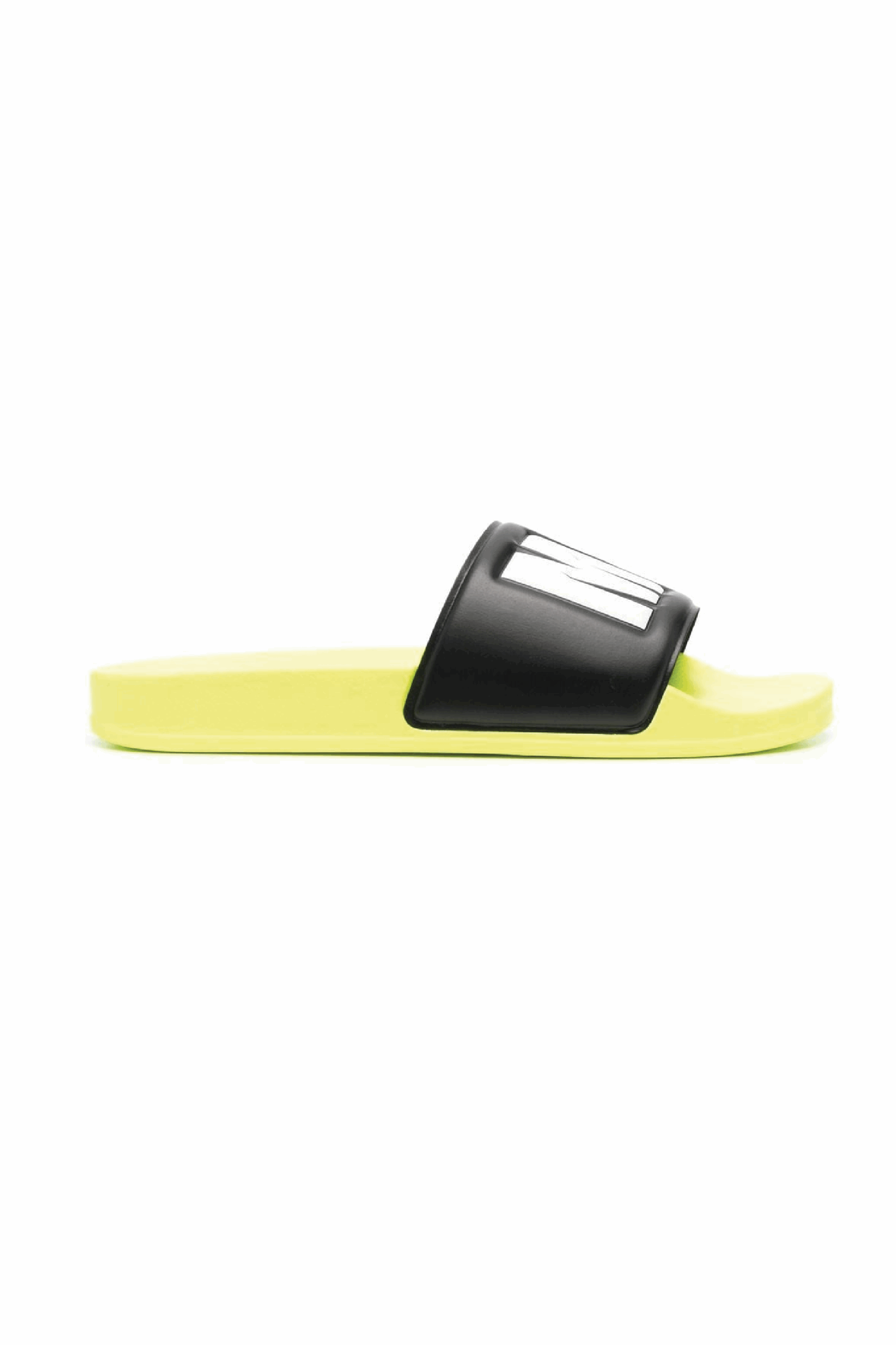 yellow flip_site MSGM MEN'S NEON YELLOW AND BLACK SLIDE