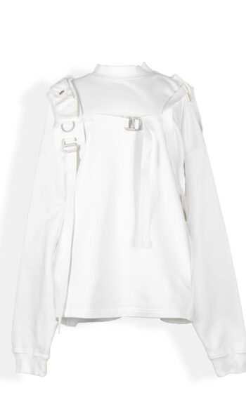 PRIVATE POLICY HARNESS SHOULDER STRAP SWEATSHIRT