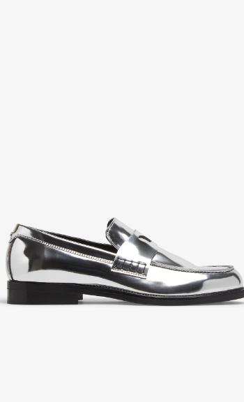 GCDS SILVER WIRDO MIRROR LOAFERS
