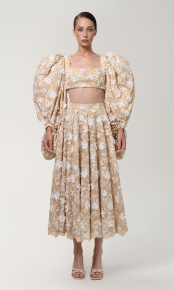ANOUKI FLORAL FLARE SKIRT
