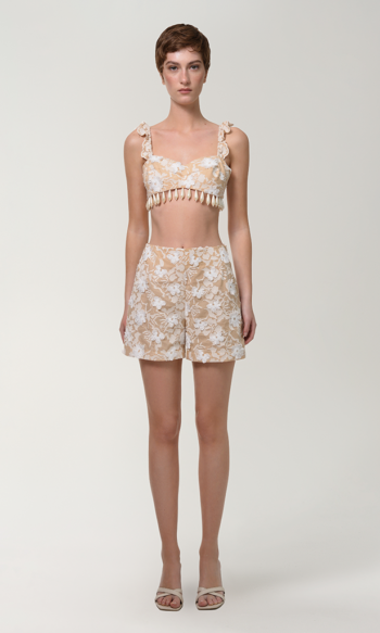 ANOUKI FLORAL BUSTIER WHITE PEARL DROPS
