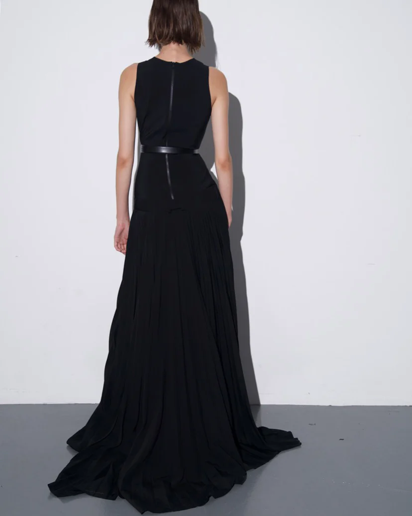 PLEATED MAXI DRESS