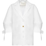 Janashia White Bubble Sleeve Blouse