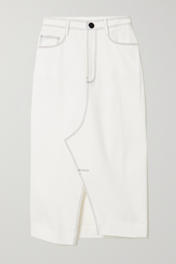bouguessa-ghaya-denim-midi-skirt-white GHAYA DENIM SKIRT