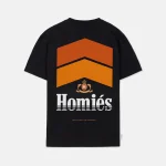 CHEVRON T-SHIRT BLACK ORANGE