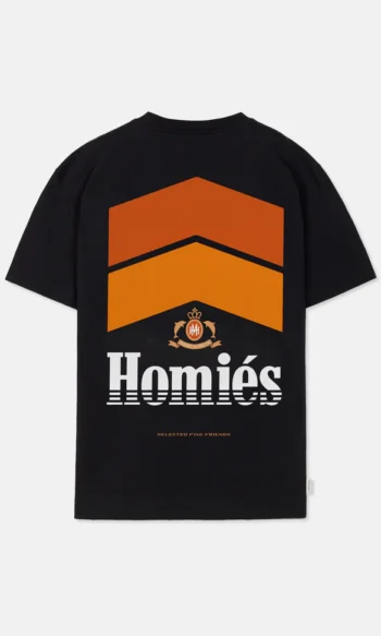 CHEVRON T-SHIRT BLACK ORANGE
