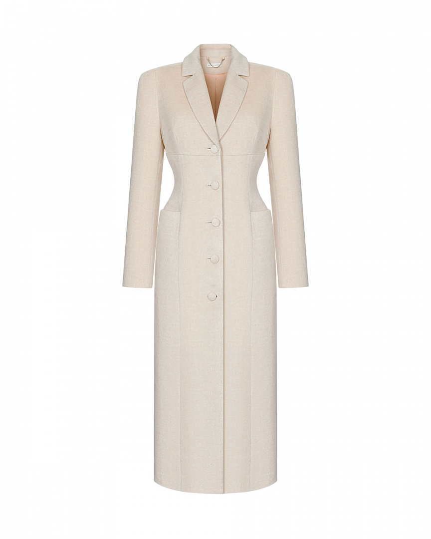 qm664wxmdhhhfjseusffautlltnn6jsn Arapkhanova Square shoulder fitted coat beige,Square shoulder fitted coat beige