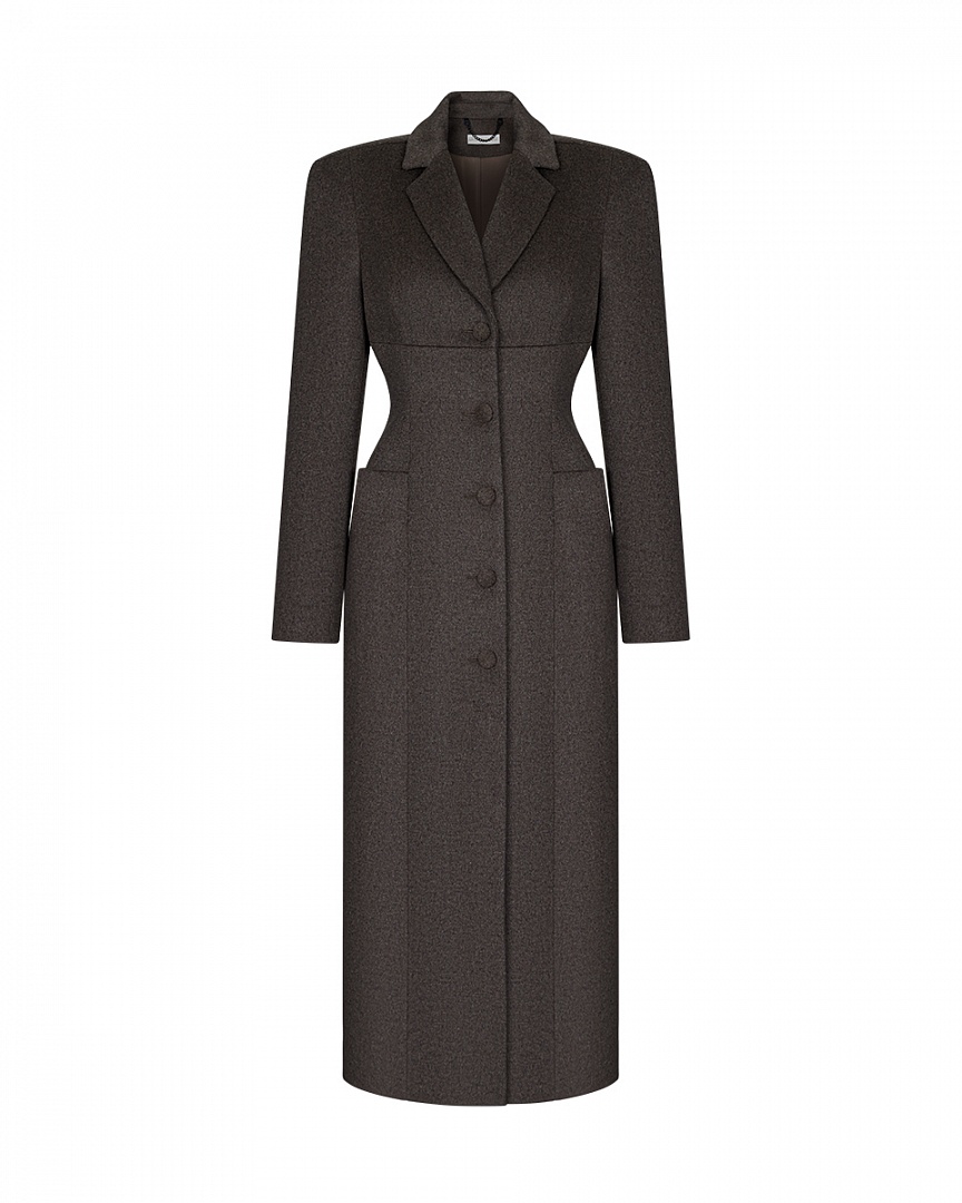 vu1wj67xn38itnmchdt27cv9h7zwu0ny Arapkhanova Square shoulder fitted coat brown,Square shoulder fitted coat brown