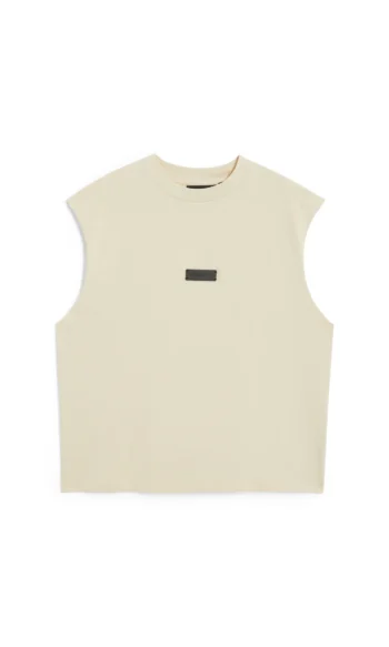 FREEMINDS CREAMY SLEEVELESS T-SHIRT