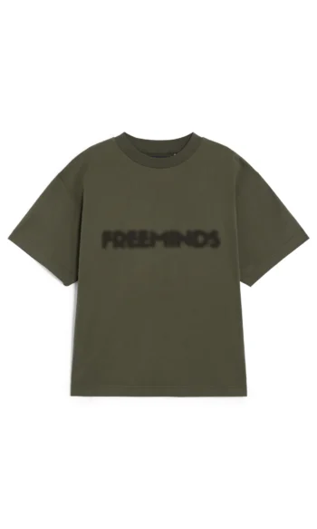 FREEMINDS GREEN NAVY LOGO T-SHIRT