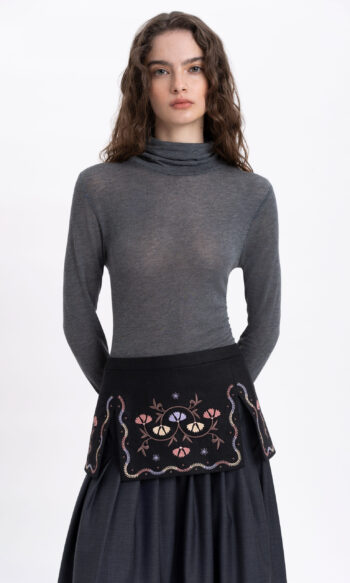 Etnodim Black linen basque "Polyn"