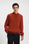Virgin-wool sweater with structured knit