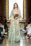 Sara Wong Green patchwork embroidery dress