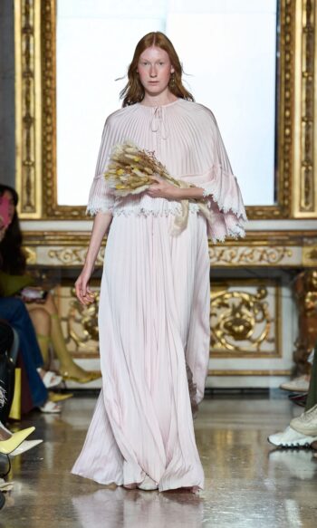 Sara Wong Pink hand-stitched dress