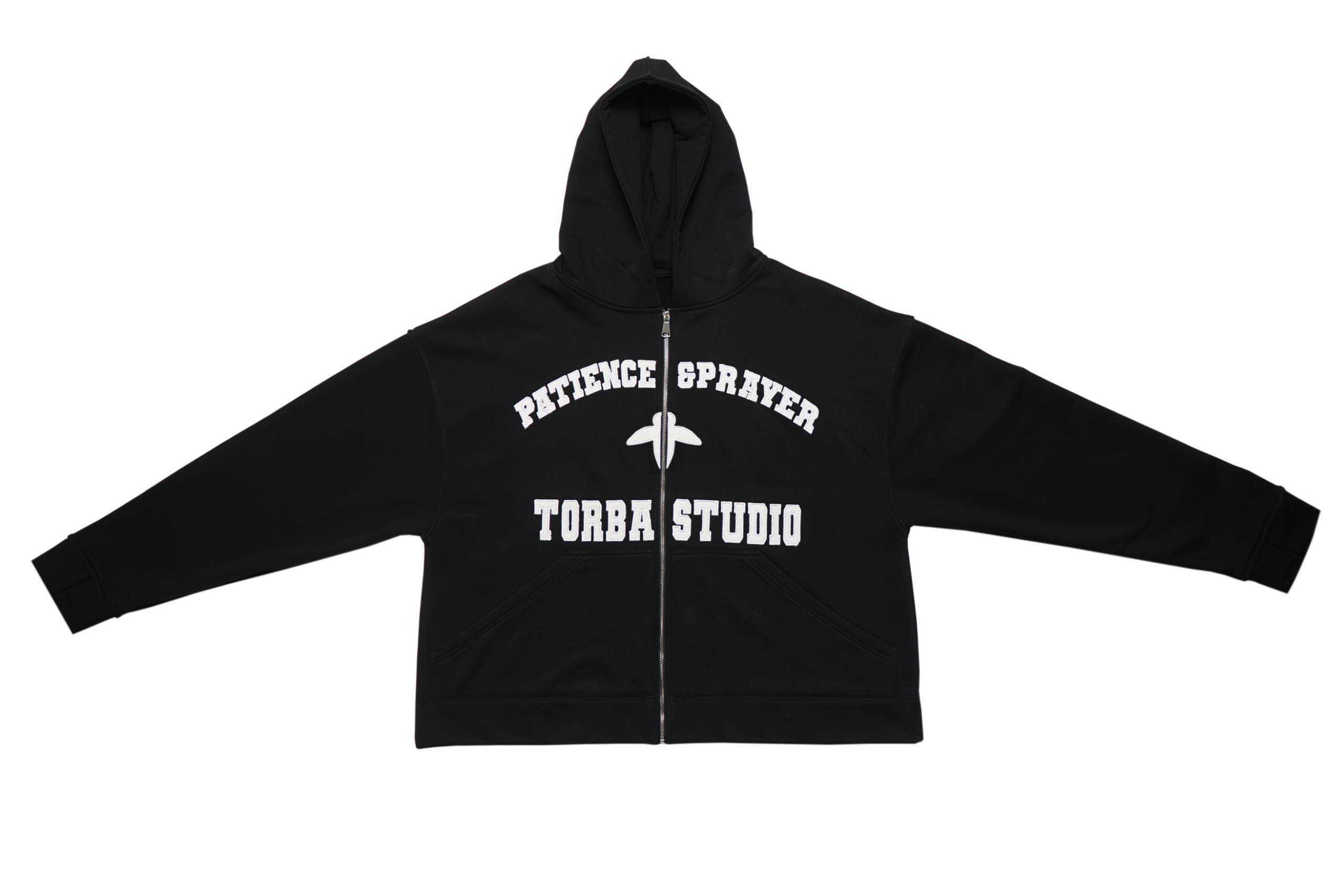 zipper hoodie front patience & Prayer zip hoodie