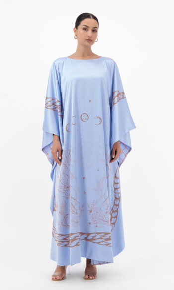 En&Ay Scarf Style Printed dress misty blue